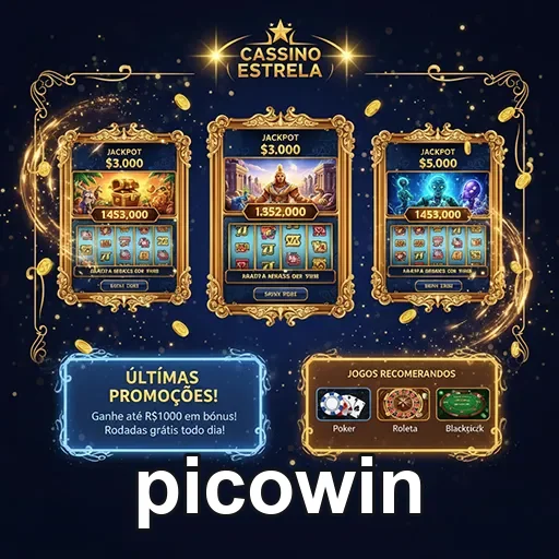 Serviços VIP do cassino Picowin, com destaque para uma estrela brilhante.