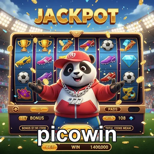 Jogando no caça-níqueis Panda Jackpot da Picowin com temática divertida e prêmios emocionantes.